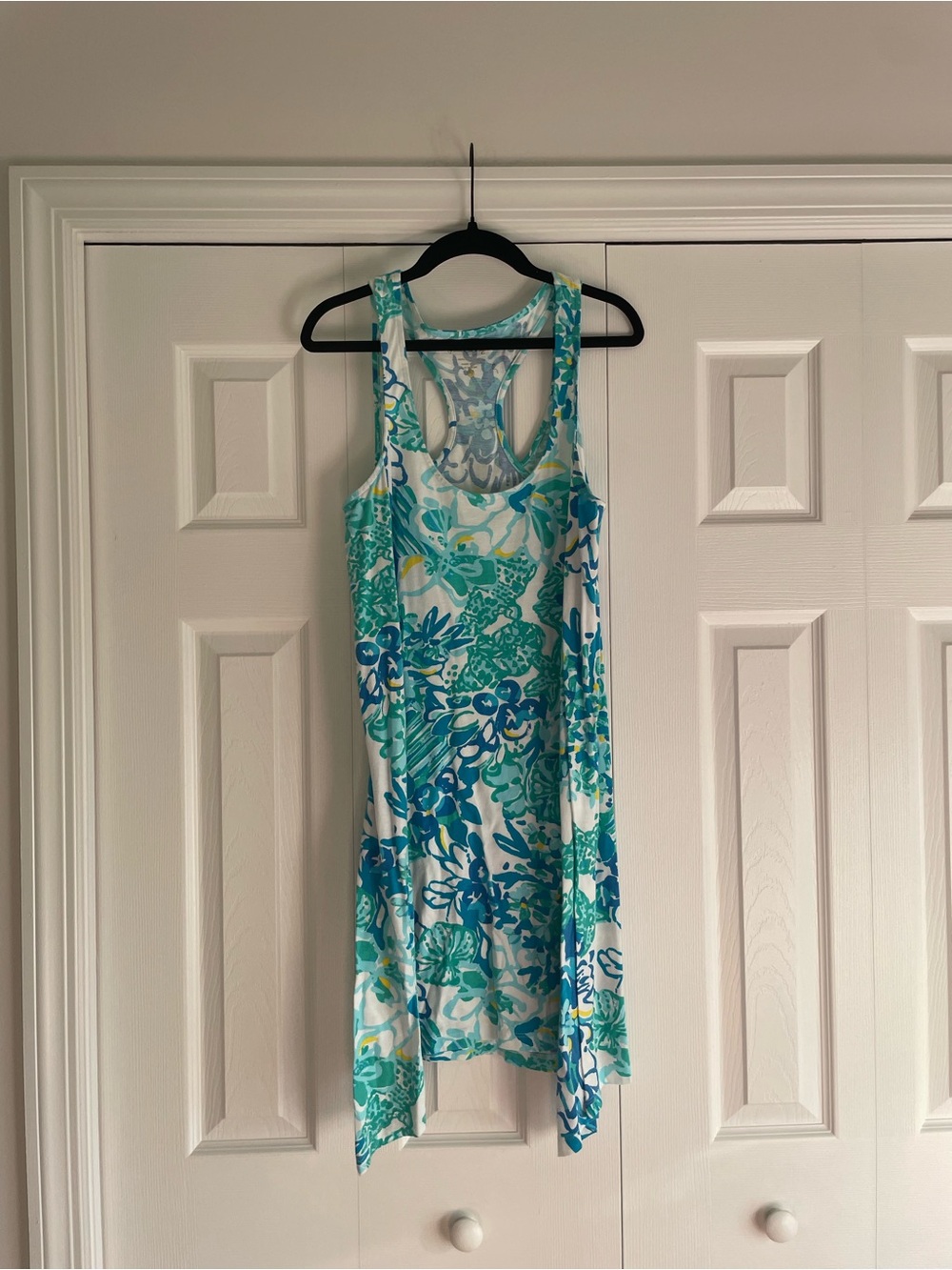 Lilly Pulitzer Floral Racerback Dress in Aqua & Blue